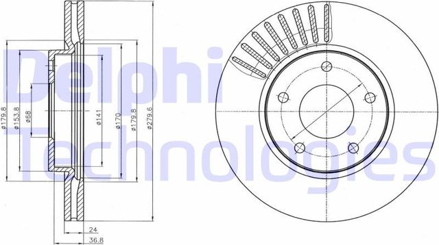 Тормозной диск Delphi. Артикул BG4282C