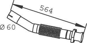 Гофра глушителя Dinex для Mercedes-Benz Sprinter 903 1995-2000. Артикул 53108