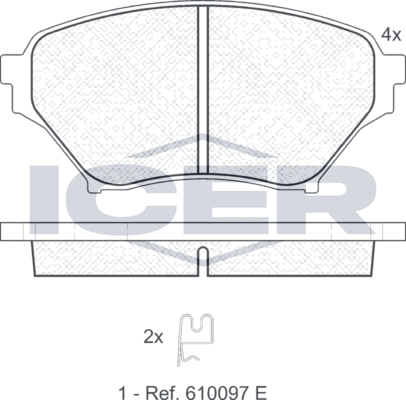 Тормозные колодки Icer передние для Mazda MX-5 II (NB) 2000-2005. Артикул 181529