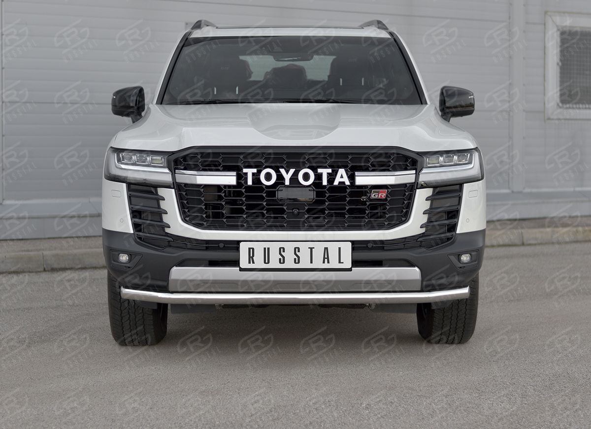 Защита RusStal переднего бампера d63 секции для Toyota Land Cruiser 300 GR Sport 2021-2026. Артикул TLCZ-003959