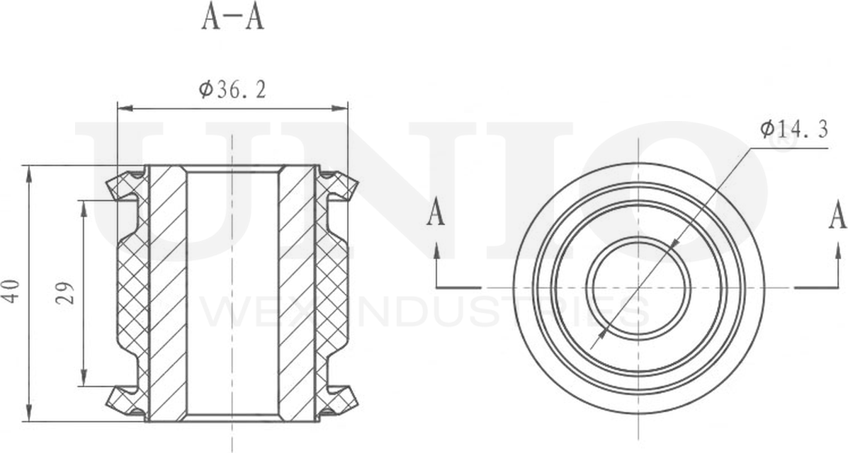 Сайлентблок рычага подвески (Unio). Артикул RMP-20392