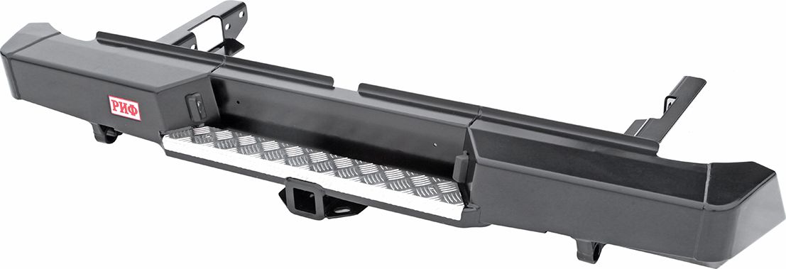 Бампер силовой РИФ задний с квадратом под фаркоп для Toyota Hilux VIII 2015-2026. Артикул RIFREV-20100