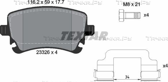 Тормозные колодки Textar Q+ задние для Bentley Continental Flying Spur 2005-2013. Артикул 2332607