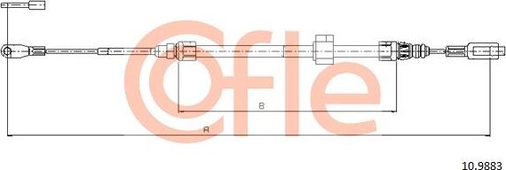 Трос ручника (тросик ручного тормоза) Cofle передний для Mercedes-Benz Sprinter 901, 902 1995-2006. Артикул 92.10.9883