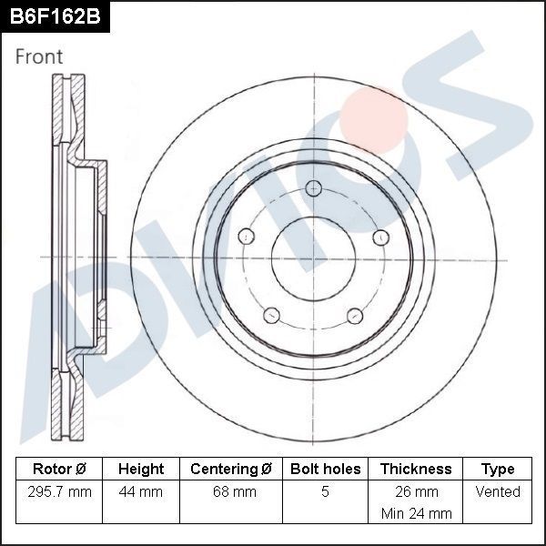 Тормозной диск Advics. Артикул B6F162B