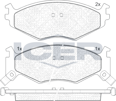 Тормозные колодки Icer для Chrysler Saratoga 1989-1995. Артикул 141056