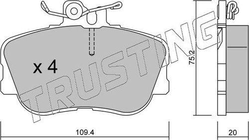 Тормозные колодки Trusting. Артикул 161.0