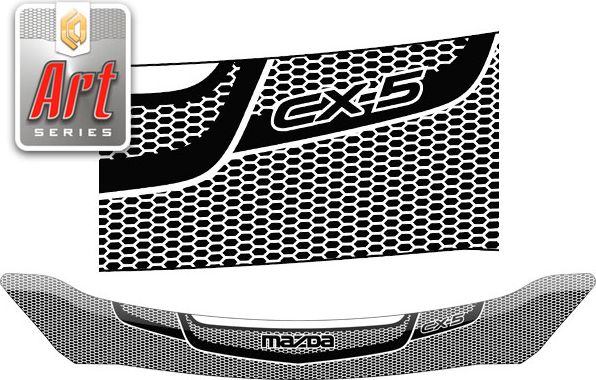 Дефлектор СА Пластик для капота (Серия Art белая) Mazda CX-5 I 2012-2017. Артикул 2010011407642