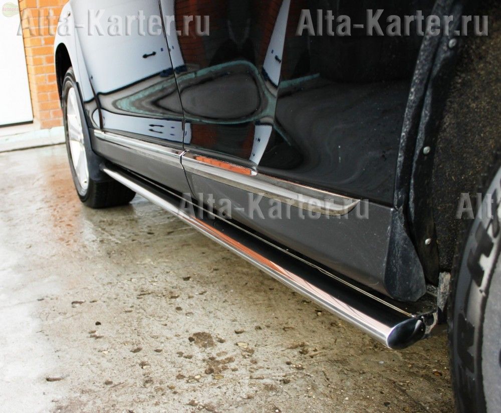 Защита порогов RusStal труба d75х42 овал для Citroen C-Crosser 2007-2013. Артикул CCO-000175