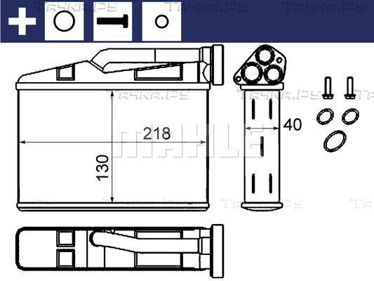 Радиатор отопителя (печки) Mahle Behr для BMW X5 I (E53) 2000-2006. Артикул AH 240 000S