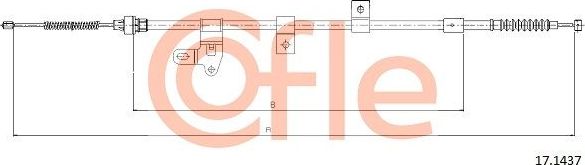 Трос ручника (тросик ручного тормоза) Cofle задний правый для Toyota Corolla E120, E130 2001-2008. Артикул 92.17.1437