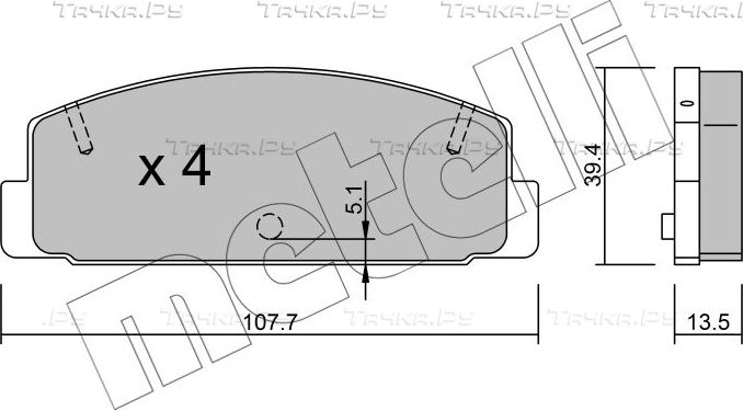 Тормозные колодки Metelli задние для Mazda RX-7 III (FD) 1992-1996. Артикул 22-0302-0