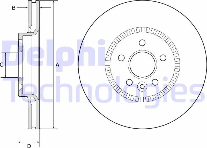 Тормозной диск Delphi. Артикул BG9184C