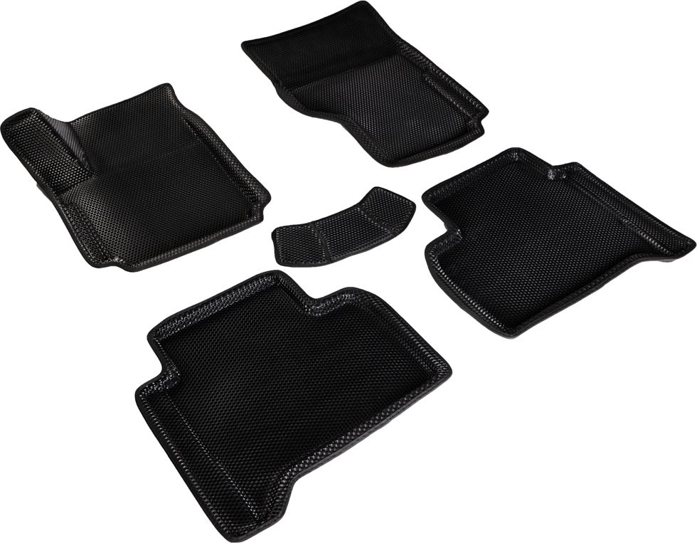 Коврики Seintex 3D EVA Соты для салона Volkswagen Amarok 2010-2026 ЧЕРНЫЕ. Артикул 95449