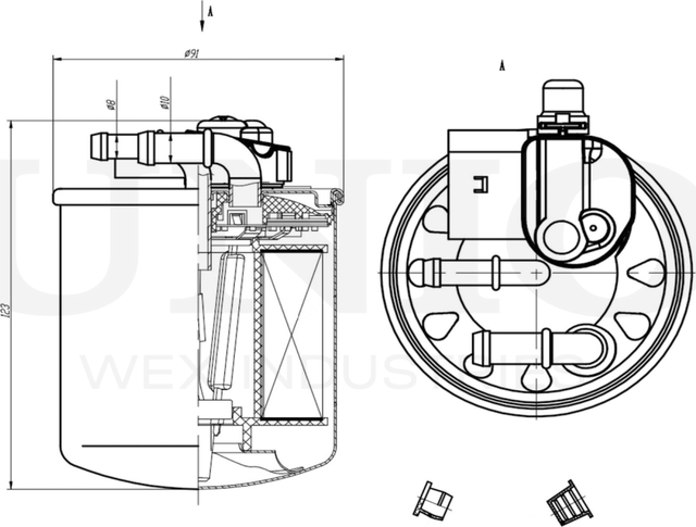 Фильтр топливный Mercedes-Benz E-Class (207-213,238) 09-, C-Class (204) 07-, S-Class (221,222) 10- ( (Unio). Артикул FLT-50052