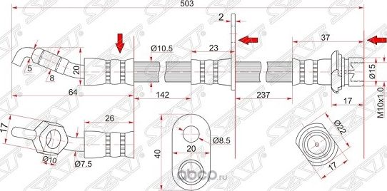 ШЛАНГ ТОРМОЗНОЙ ЗАДНИЙ ТАИЛАНД TOYOTA CAMRY GRACIAHARRIERHIGHLANDERKLUGERMARK2 QUALISLEXUS RX (SAT). Артикул ST9094702971