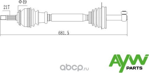 Привод RENAULT Logan / Sandero -L (Aywiparts). Артикул AW1530115