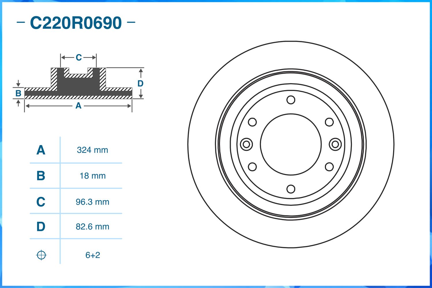 Диск тормозной задний (Cworks). Артикул C220R0690