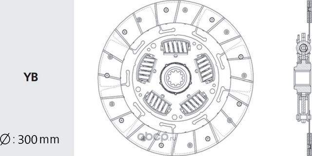 Диск сцепления HYUNDAI HD65,72,78,County дв.D4DB/DD/GA (300мм) ведомый VALEO PHC. Артикул HD133