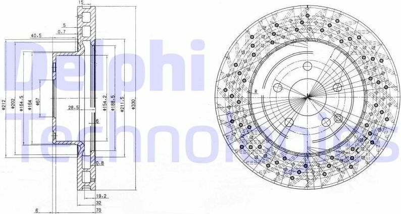 Тормозной диск Delphi. Артикул BG3827