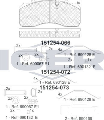 Тормозные колодки Icer. Артикул 151254-073
