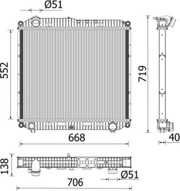 Радиатор охлаждения двигателя Mahle Premium. Артикул CR 2608 000P