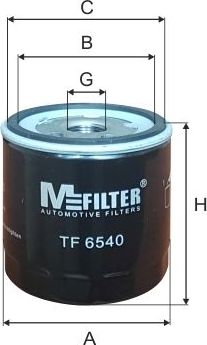 Масляный фильтр MFilter для Volkswagen up! I 2011-2020. Артикул TF 6540