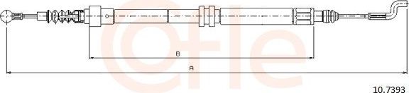 Трос ручника (тросик ручного тормоза) Cofle задний правый/левый для Volkswagen Transporter T4 1990-2003. Артикул 10.7393