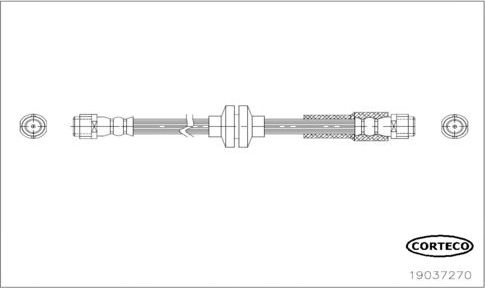 Тормозной шланг Corteco (EPDM (Этилен-пропиленовый каучук)). Артикул 19037270