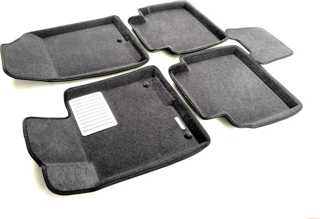 Коврики текстильные Euromat 3D Lux для салона Hyundai Sonata VI рестайлинг 2017-2019 Темно-серые. Артикул EM3D-002929G