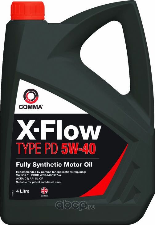 Масло моторное 5W40 COMMA 4л синтетика XFLOW TYPE PD. Артикул XFPD4L