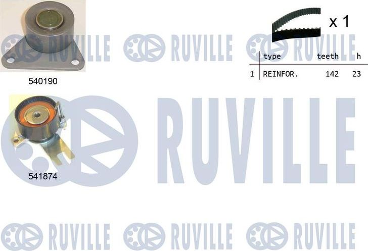 Ремень ГРМ с роликами (комплект) Ruville. Артикул 550365