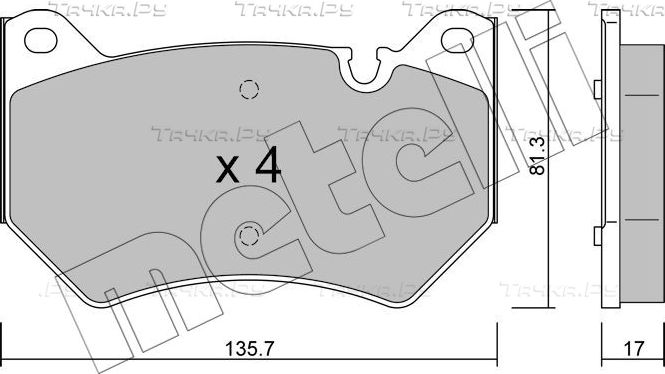 Тормозные колодки Metelli передние для Audi Q5 II (FY) 2016-2026. Артикул 22-1170-0