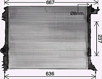 Радиатор охлаждения двигателя AVA для Renault Grand Scenic IV 2016-2026. Артикул RT2645