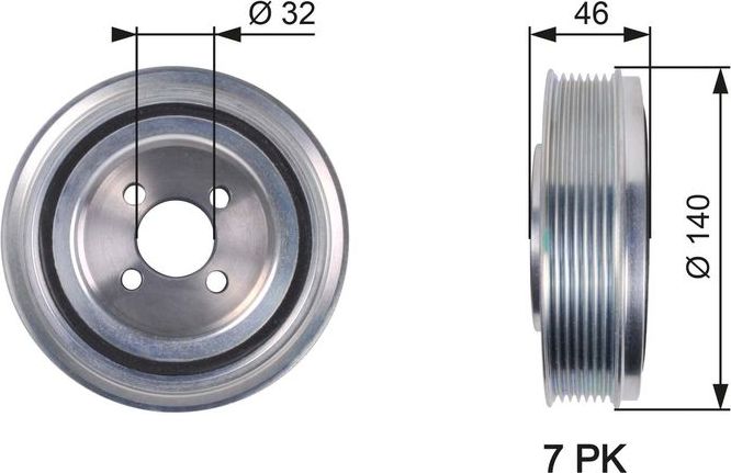 Шкив коленвала Gates DriveAlign®. Артикул TVD1078