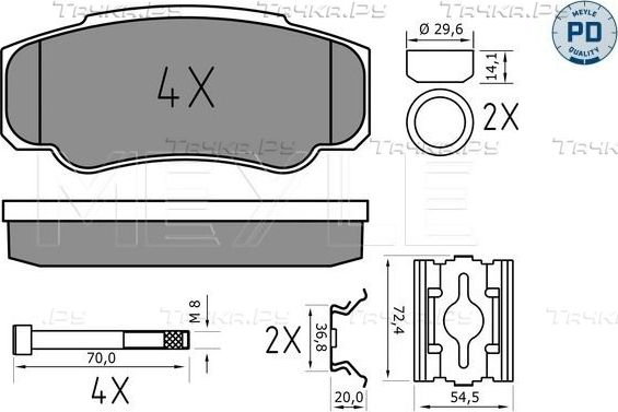 Тормозные колодки Meyle PD задние для Fiat Ducato III 2006-2026. Артикул 025 239 2120/PD