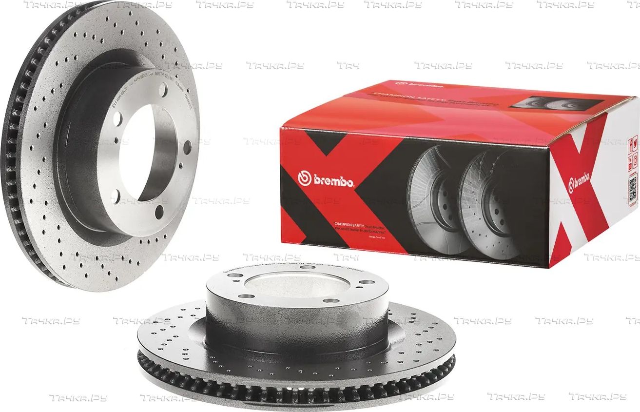 Тормозной диск Brembo XTRA LINE - Xtra передний для Lexus LX 570 2007-2021. Артикул 09.A966.1X
