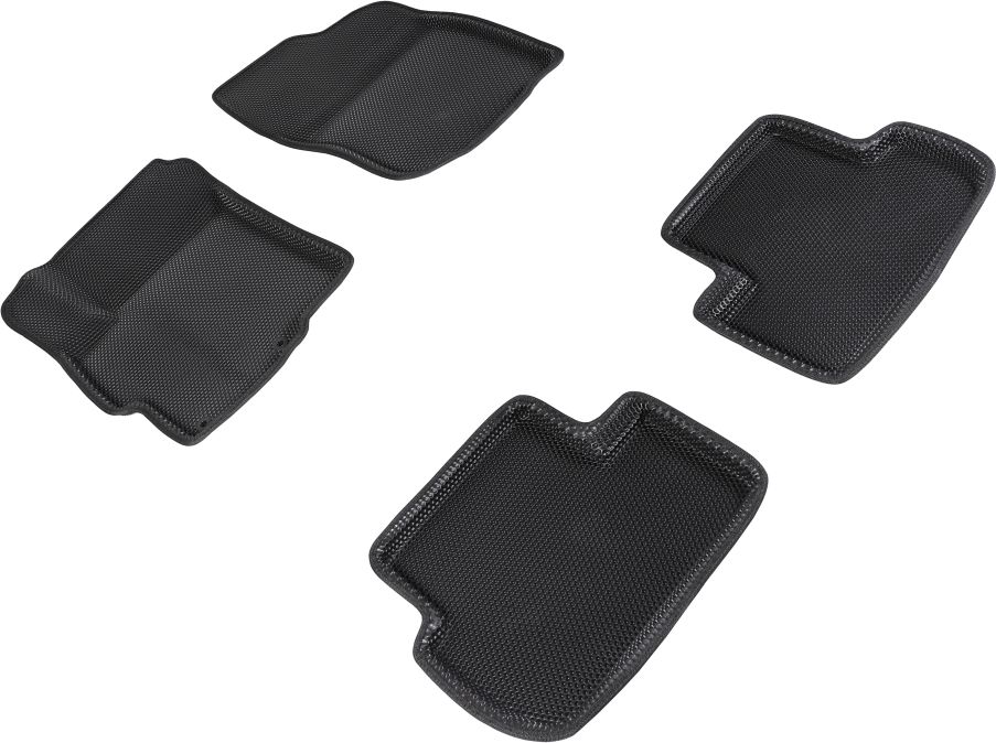 Коврики Seintex 3D EVA Соты для салона Mitsubishi Lancer 10 2007-2017 ЧЕРНЫЕ. Артикул 95420