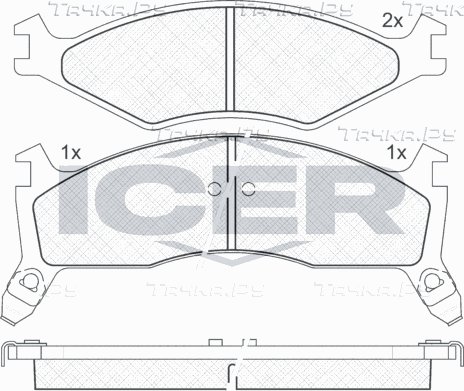 Тормозные колодки Icer передние для Kia Retona I 2000-2001. Артикул 141270