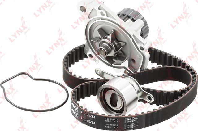 Помпа (водяной насос) с комплектом ремня ГРМ LYNXauto. Артикул PW-1155