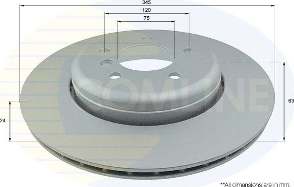 Тормозной диск Comline Comline задний для BMW 6 II (E63/E64) 2004-2010. Артикул ADC1749V
