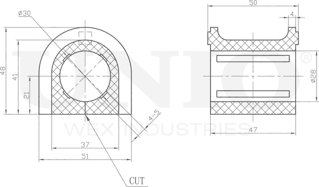 Втулка стабилизатора (Unio). Артикул RMP-10239