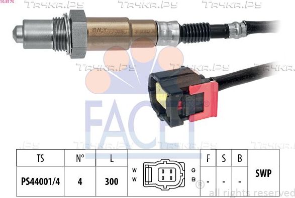 Лямбда-зонд (кислородный датчик) Facet Made in Italy - OE Equivalent для Smart Fortwo II (W451) 2007-2015. Артикул 10.8175