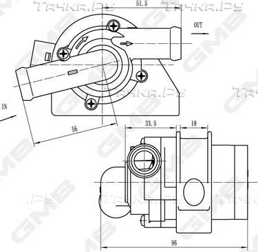 Дополнительный водяной насос GMB для Skoda Superb I 2001-2008. Артикул GEW-VW018
