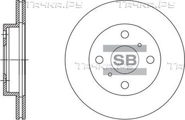 Тормозной диск Sangsin Hi-Q передний для Toyota Echo 1999-2005. Артикул SD4091