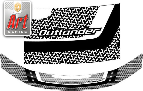 Дефлектор СА Пластик для капота (Серия Art графит) Mitsubishi Outlander XL 2007-2009. Артикул 2010011602146