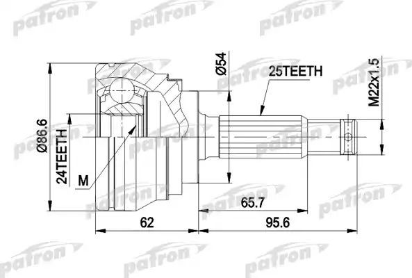 Шрус наружный (граната) Patron для Mitsubishi Lancer VI 1992-2003. Артикул PCV1332