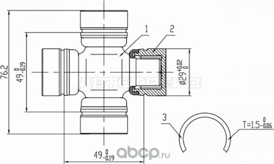 Крестовина кардана r (SAT). Артикул ST0437160100