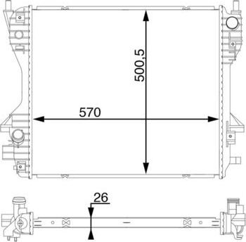 Радиатор охлаждения двигателя Mahle Behr. Артикул CR 1200 000S