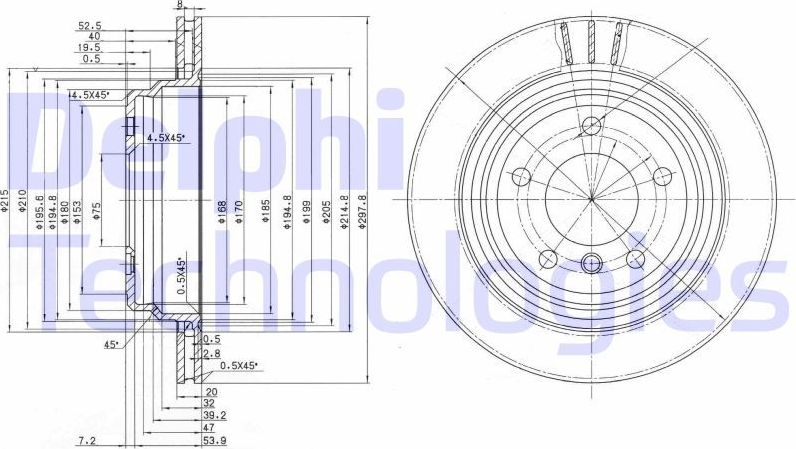Тормозной диск Delphi. Артикул BG3042